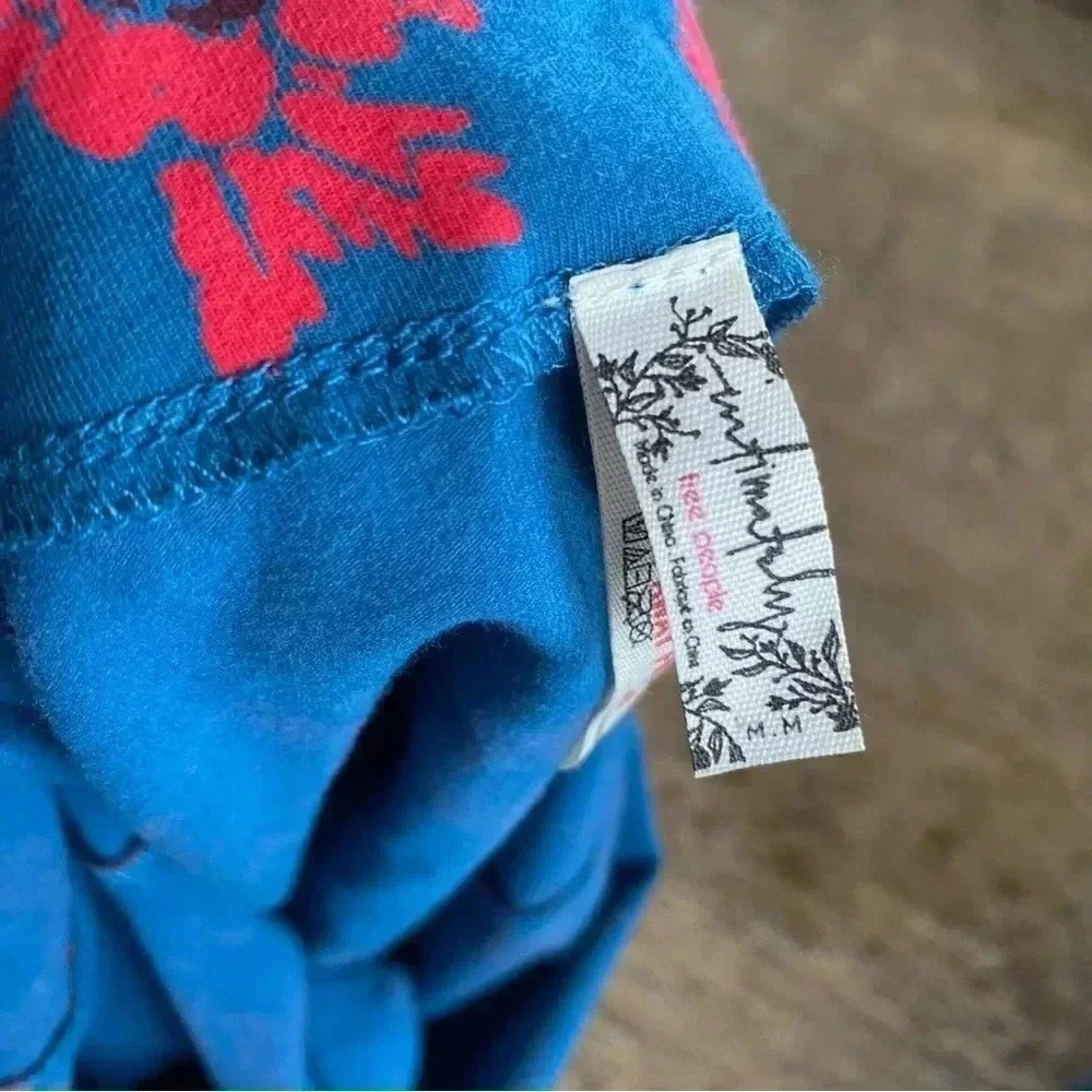 Free People Blue Red Floral 